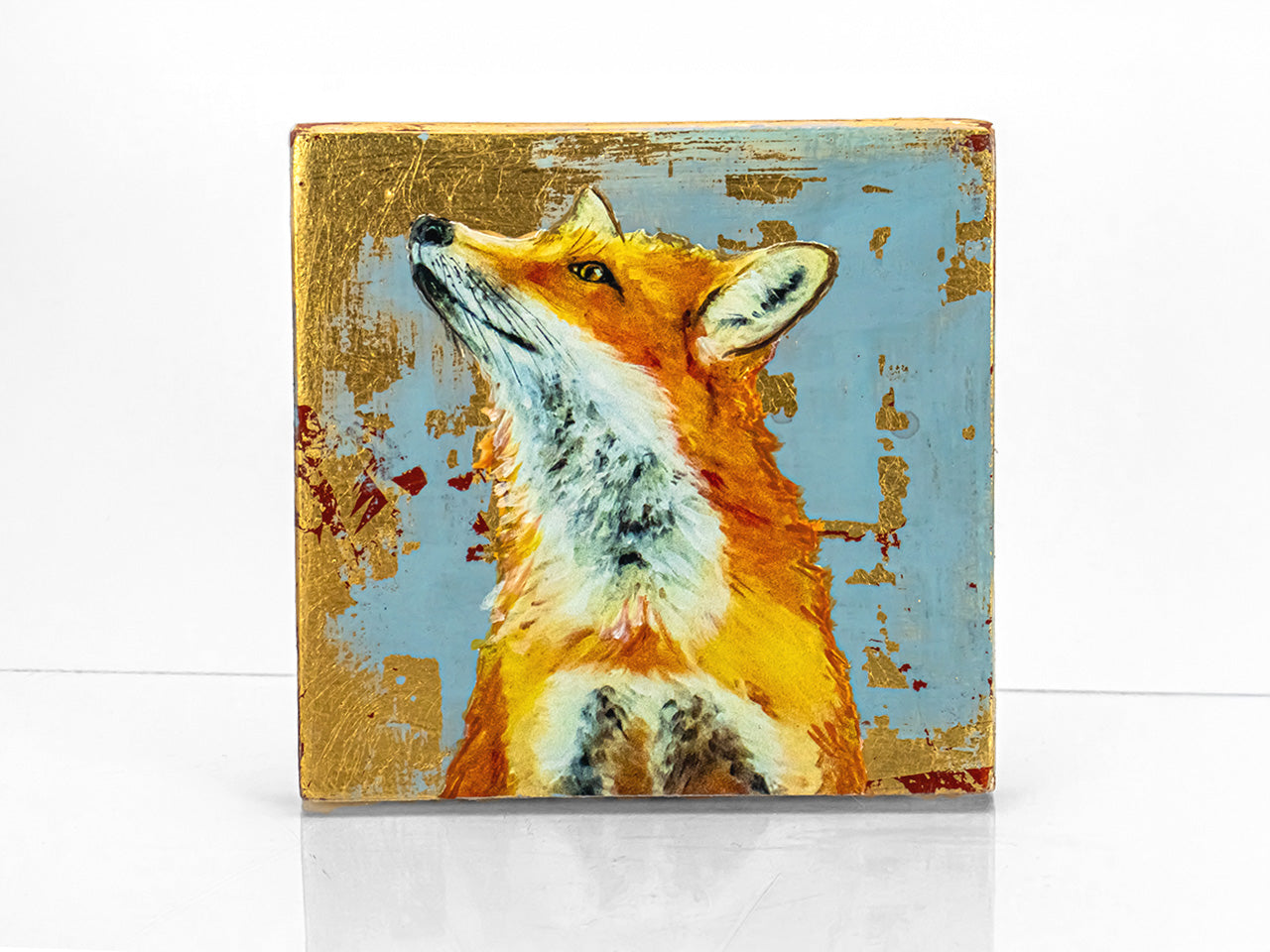 Tafelbild Fuchs auf Gold Motiv 1