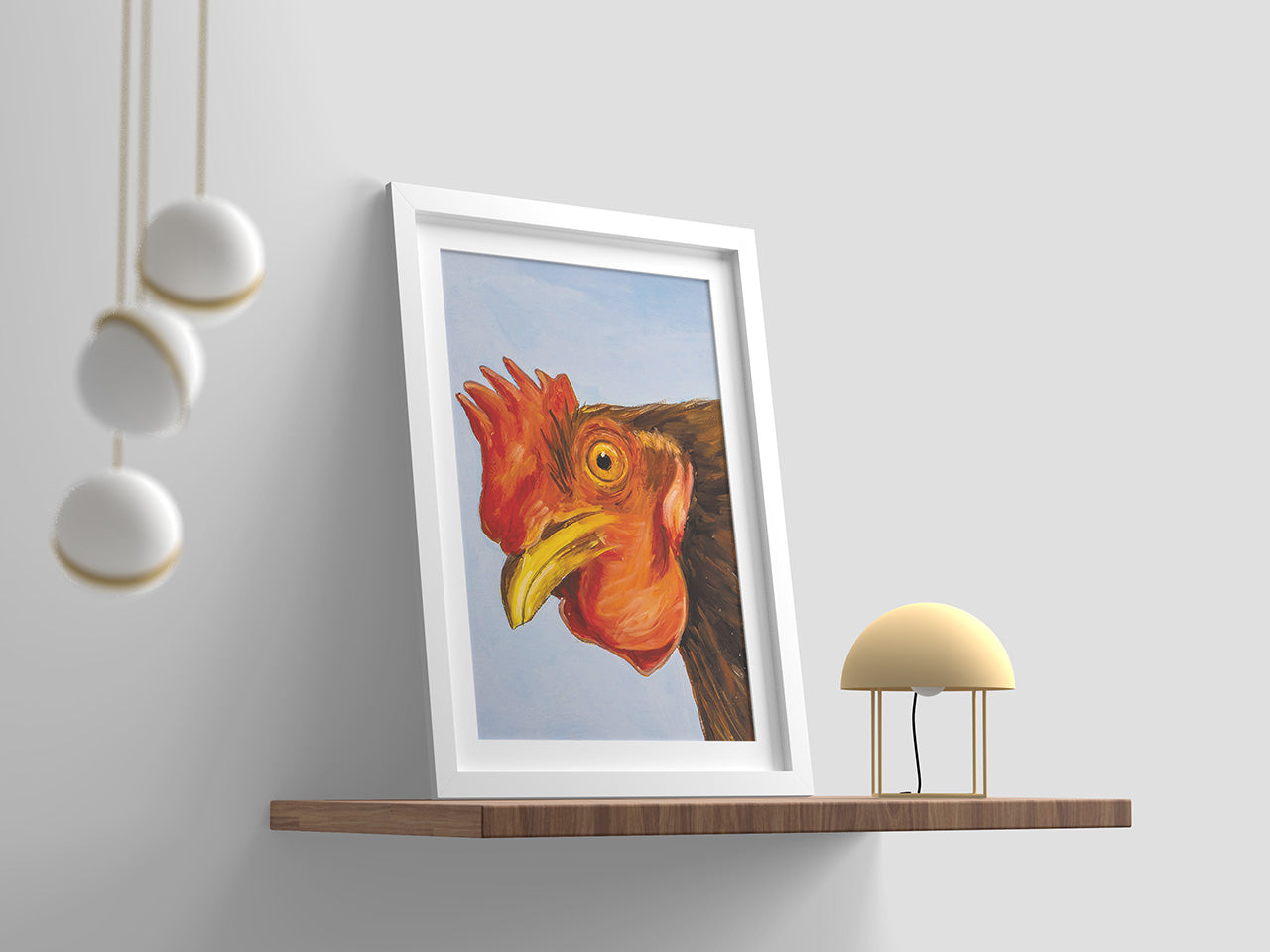 Huhn auf Blau