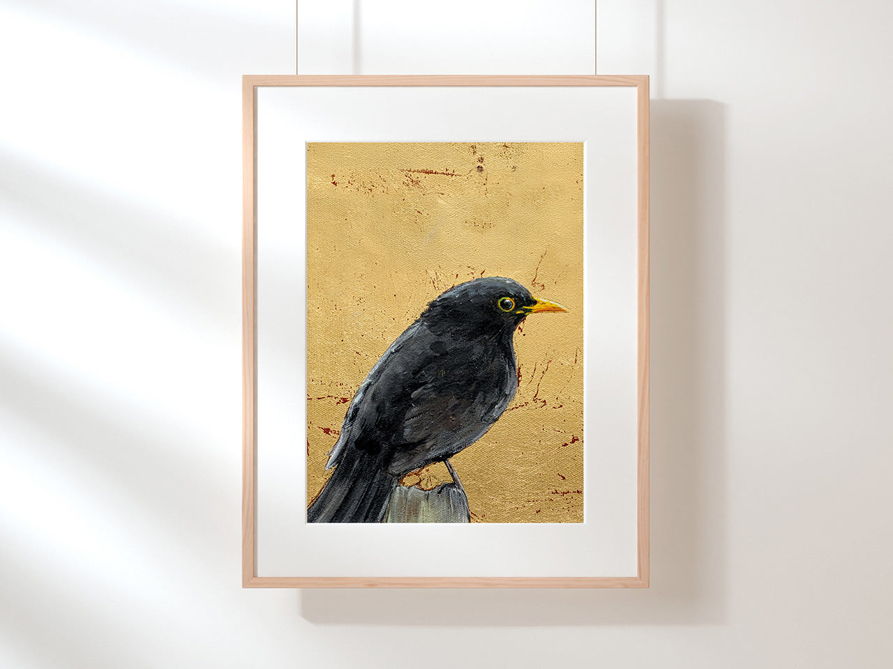 Amsel auf Gold