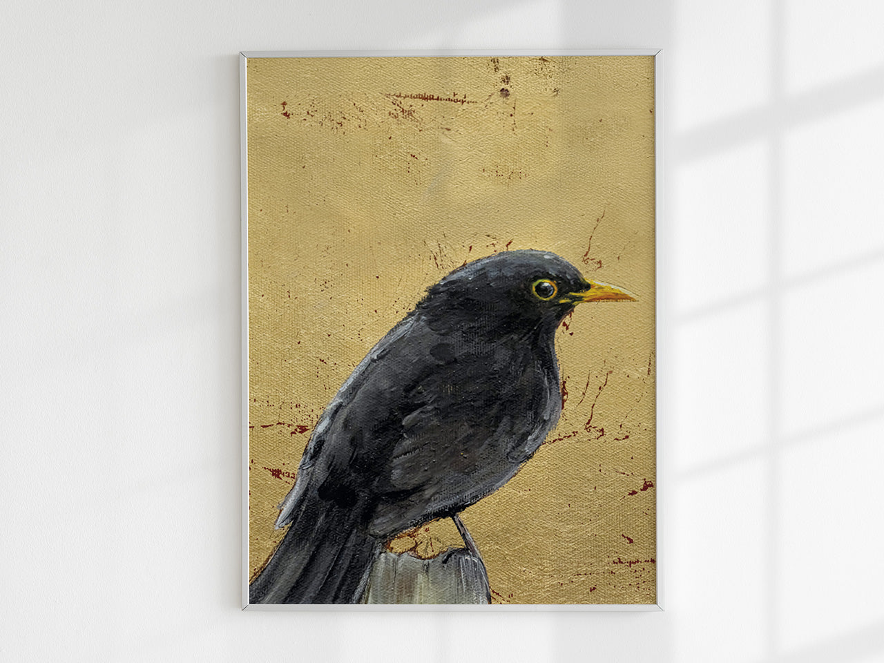 Amsel auf Gold