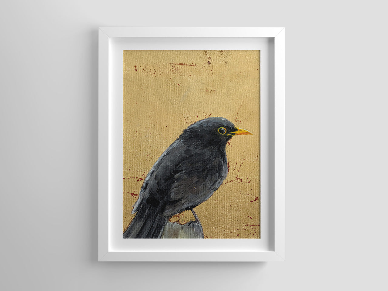 Amsel auf Gold