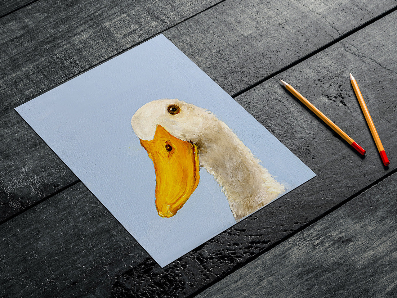 Ente auf Blau
