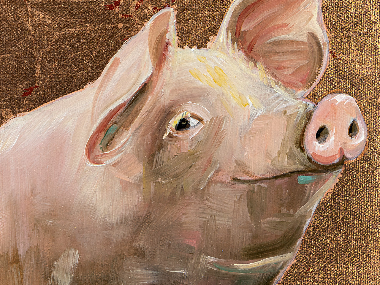 Schwein auf Kupfer