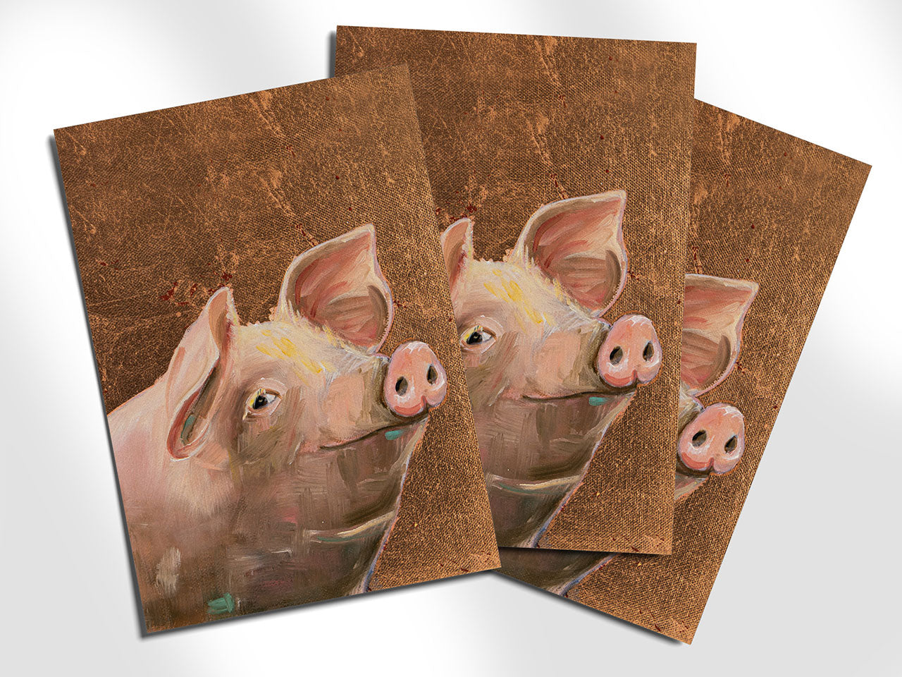 Schwein auf Kupfer