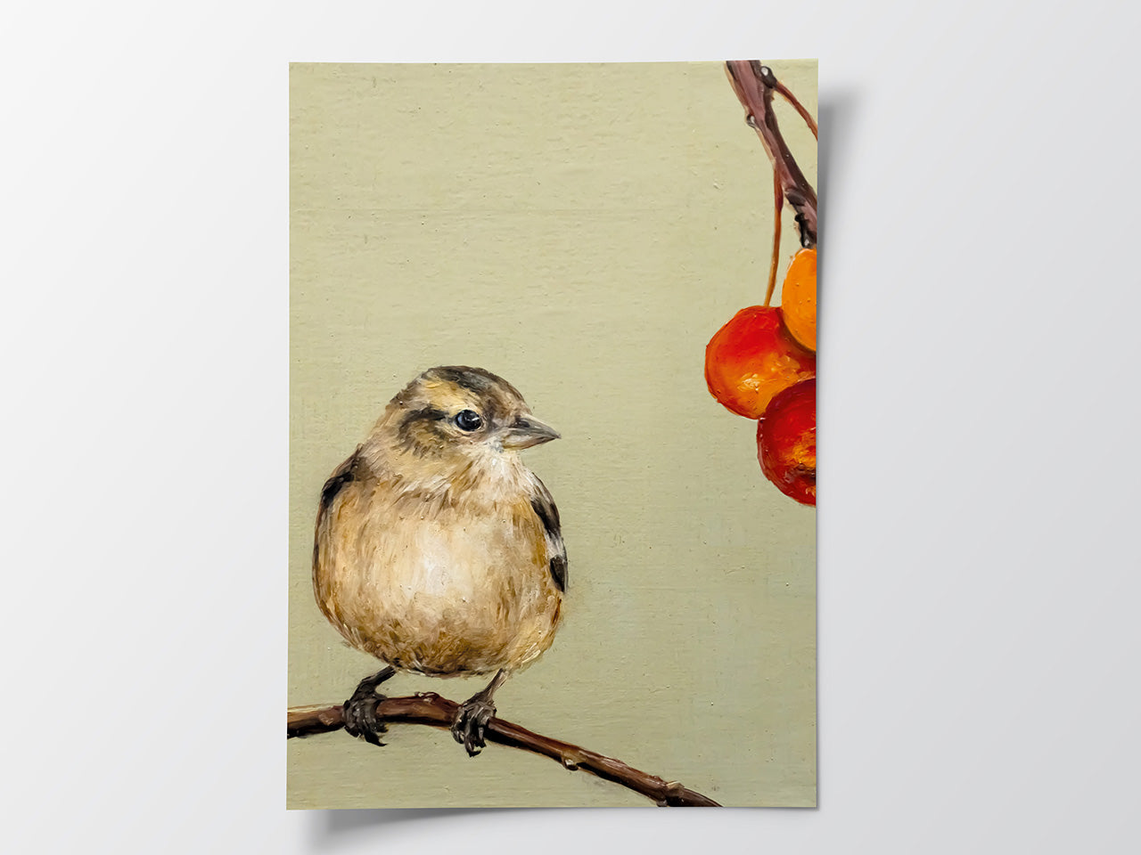 Spatz auf Zweig